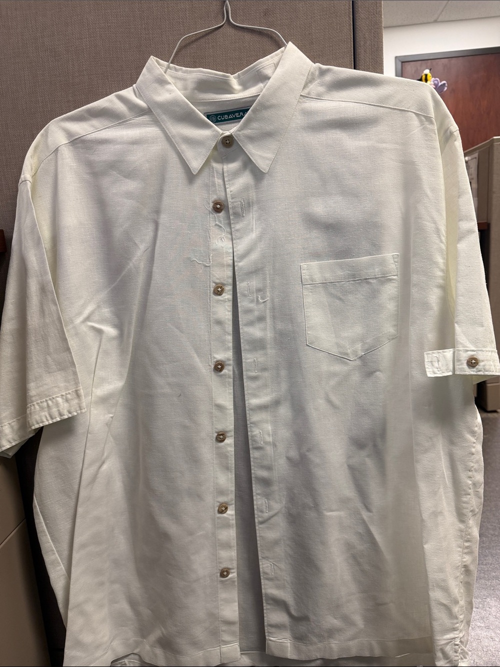 Cubavera White Short-Sleeve Button-Down Shirt